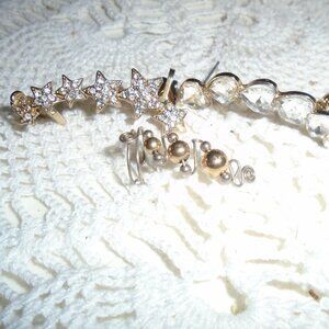 Trio of earrings for upper ear